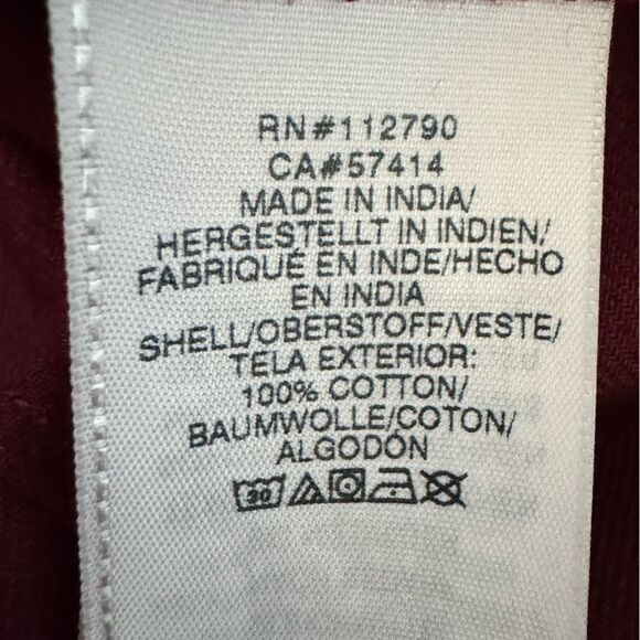 True Religion Utility Shirt Womens L Burgundy Long Sleeve Roll Tab Button Up NWT - Picture 8 of 11